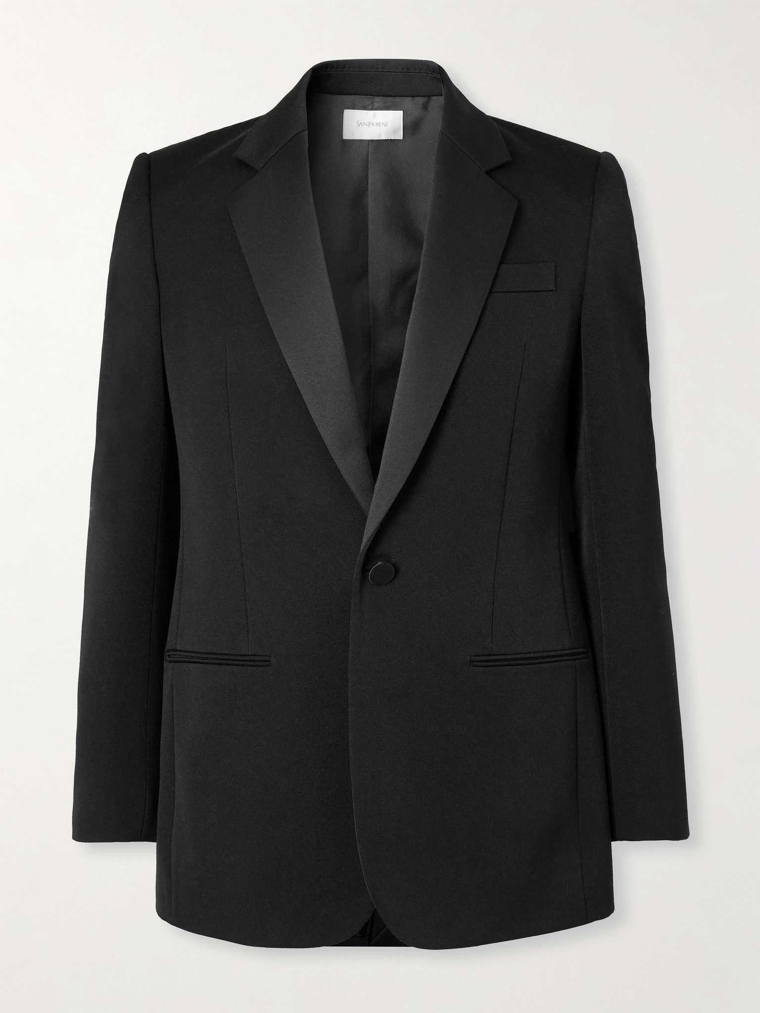 Slim-Fit Satin-Trimmed Grain de Poudre Wool Tuxedo Jacket - 1