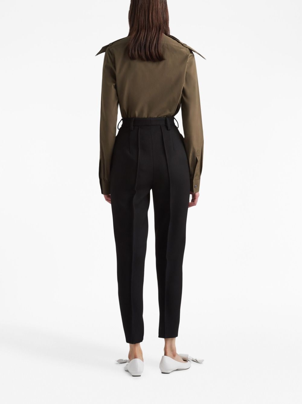 logo-plaque poplin shirt - 3