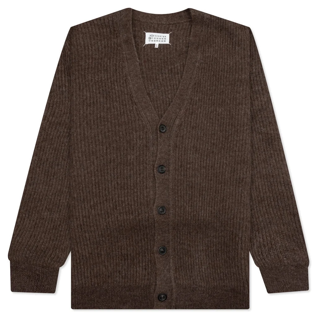 BUTTON-UP LONG-SLEEVED CARDIGAN - WALNUT - 1