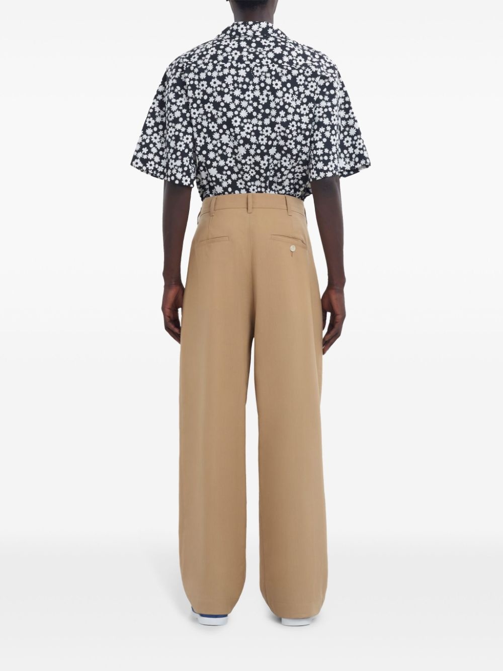virgin wool straight-leg trousers - 4