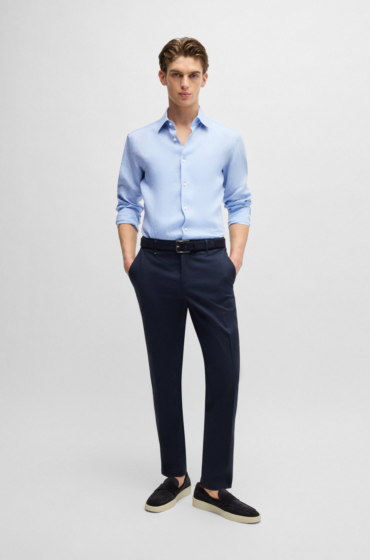 SLIM-FIT SHIRT IN ITALIAN-MADE LINEN - 4