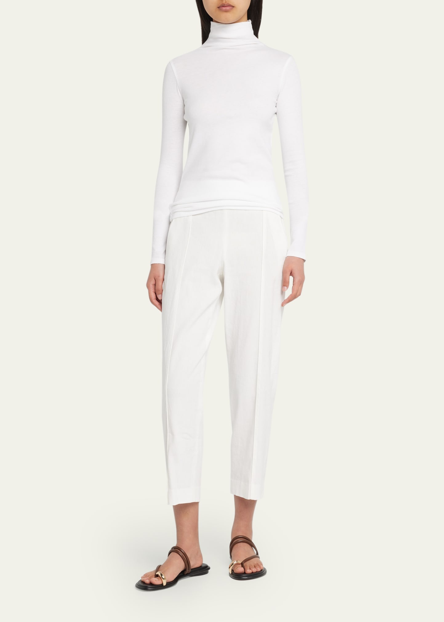 Essential Long-Sleeve Cotton Turtleneck Top - 2