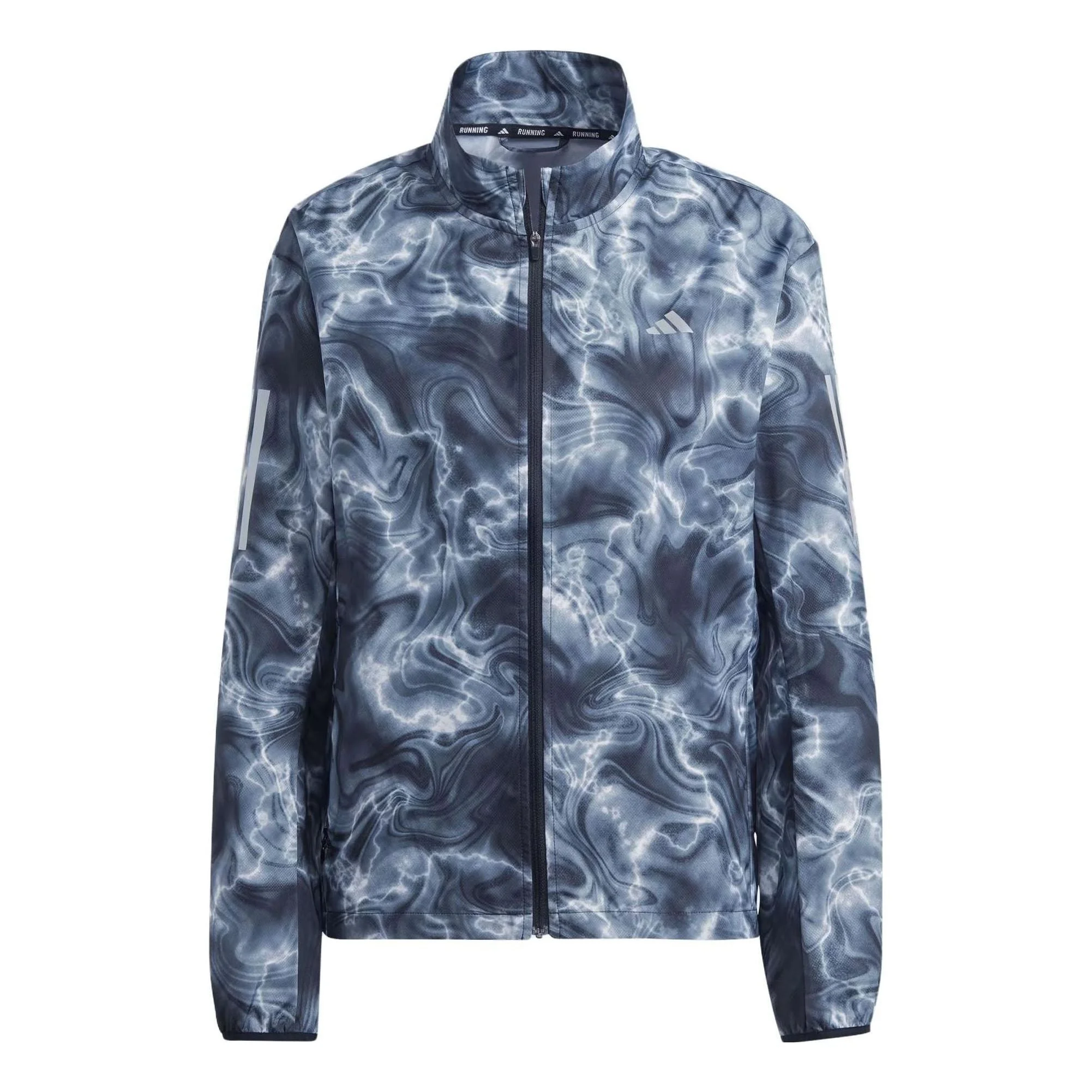 (WMNS) adidas Own The Run Allover Print Hooded Running Windbreaker Jackets 'Blue White' IJ5427 - 1