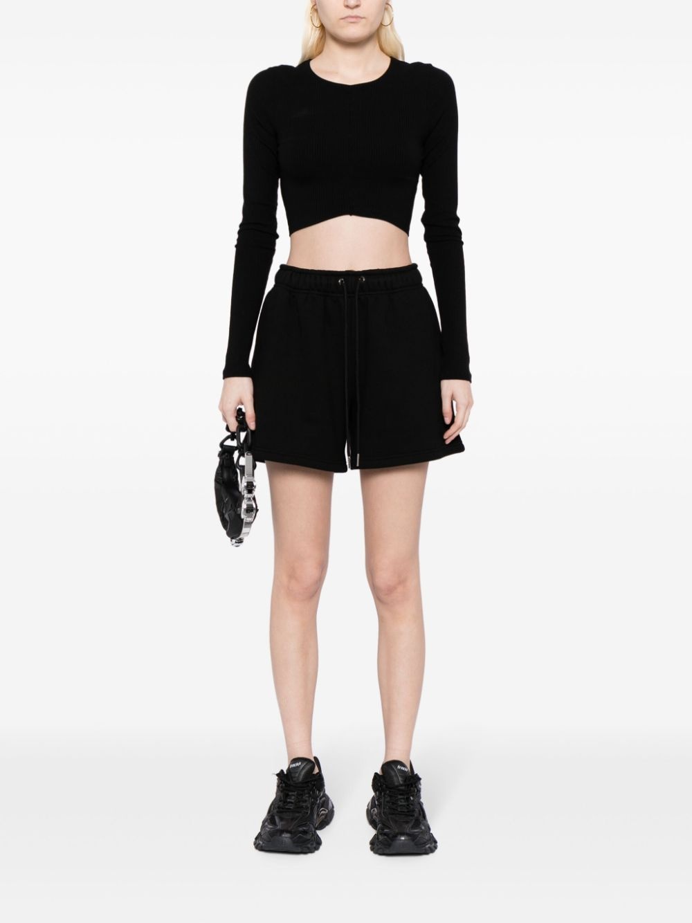 drawstring-waist cotton shorts - 2