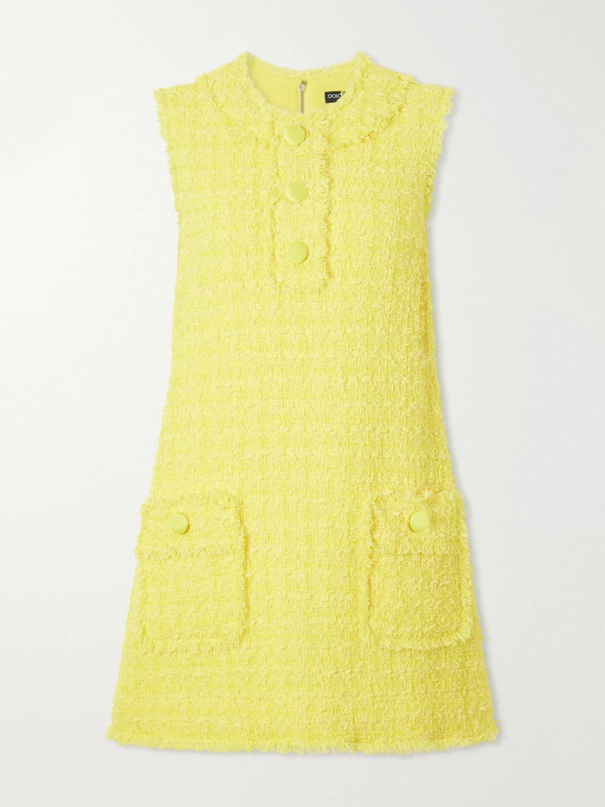 Satin-trimmed Tweed Mini Dress - 1