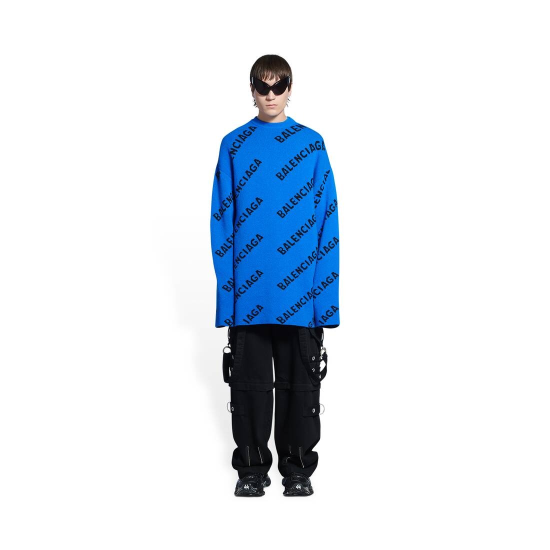 Men's Allover Logo Sweater in Blue - 2
