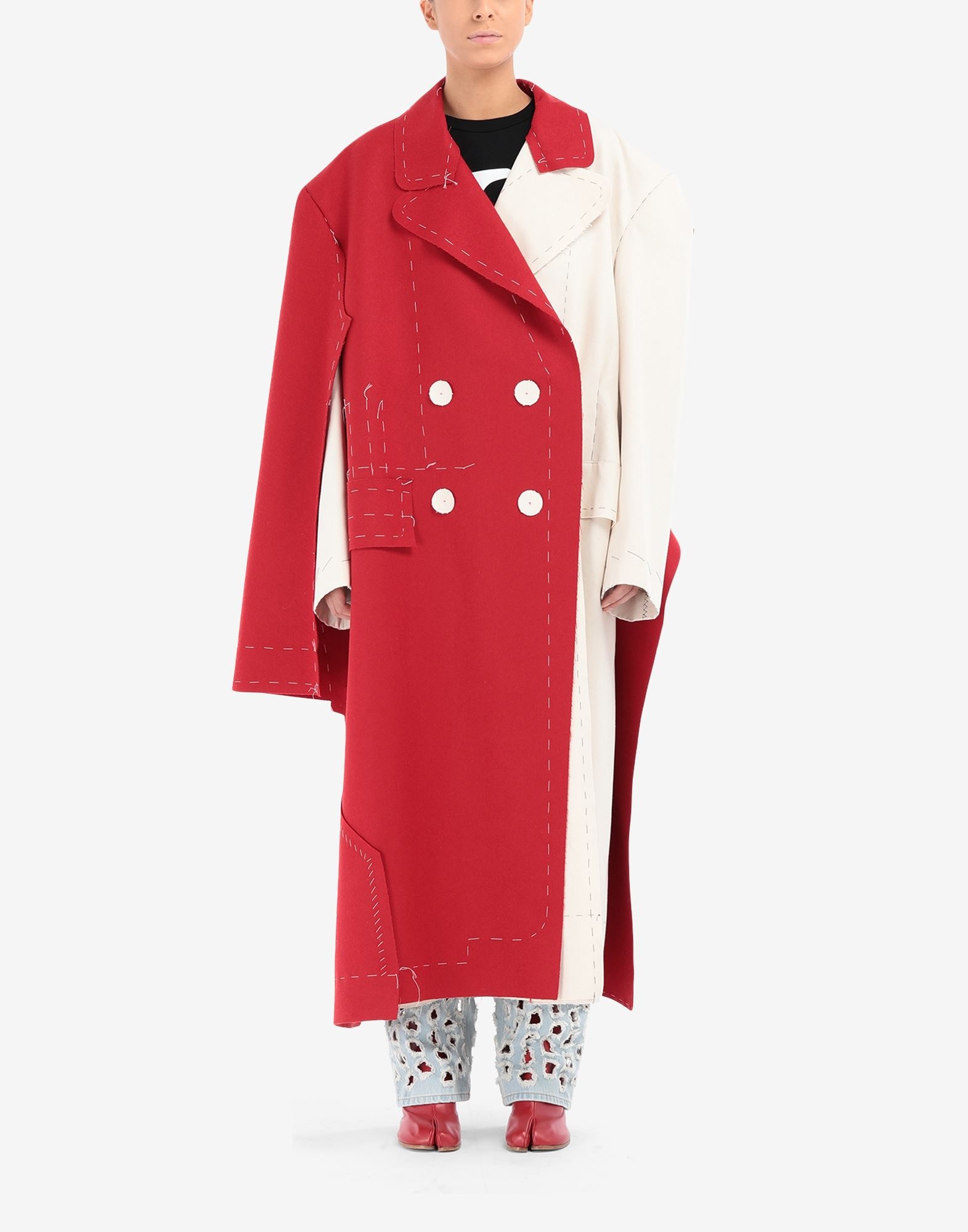 Oversized overlay wool coat - 2