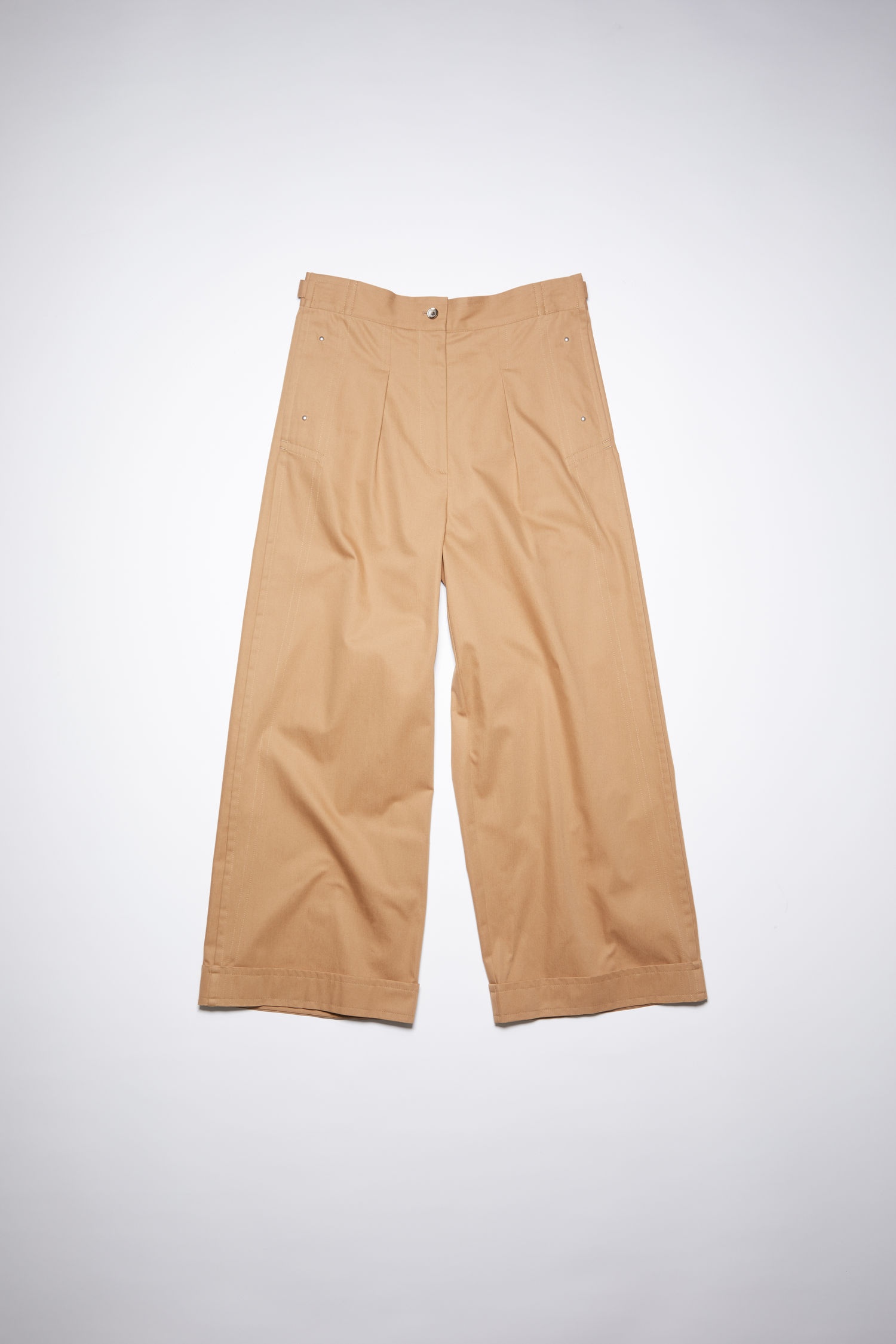 Wide-legged trousers - Camel brown - 5