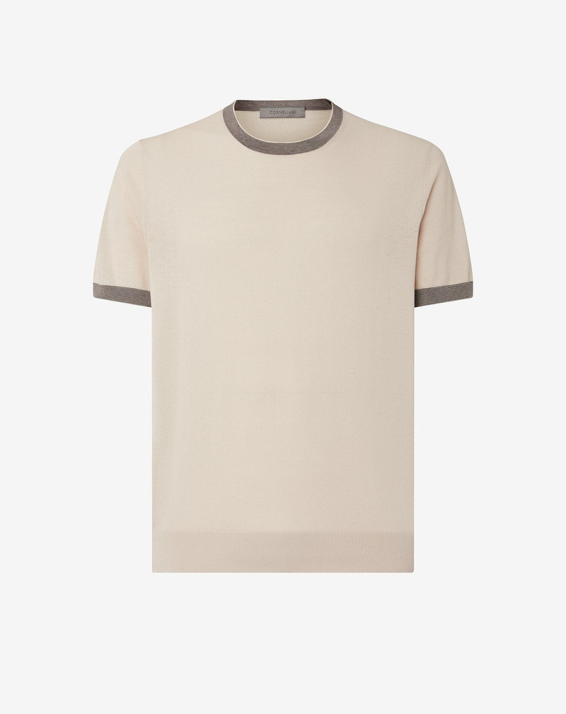 Nude crew neck knitwear made from ice cotton and silk 1