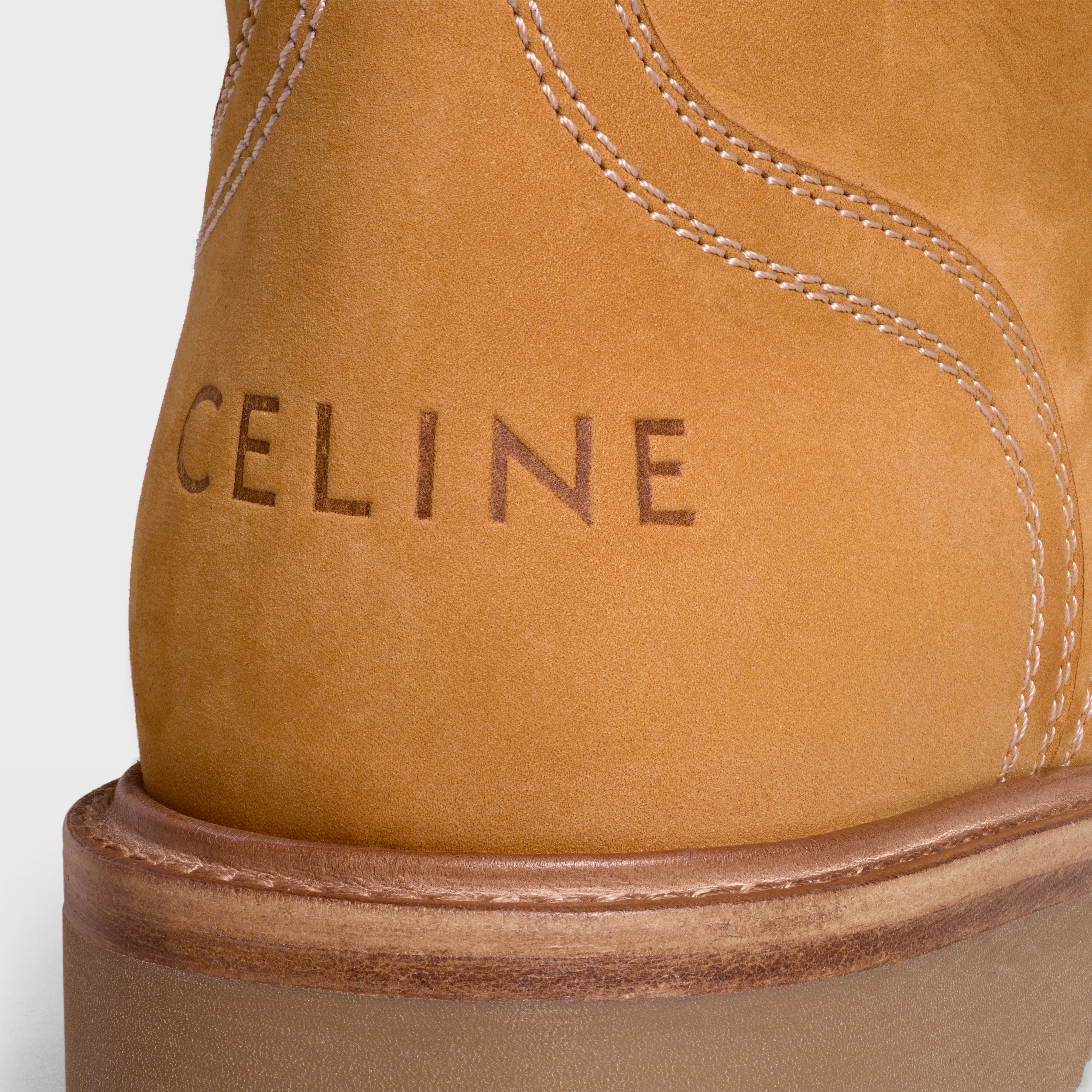 CELINE KURT LACE-UP MID BOOT in NUBUCK CALFSKIN AND SHEARLING - 4