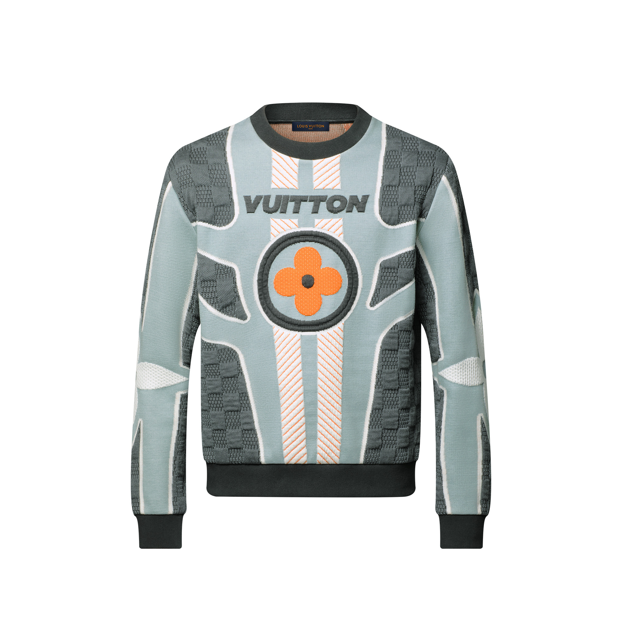 Quilted Cotton Blend Crewneck - 1