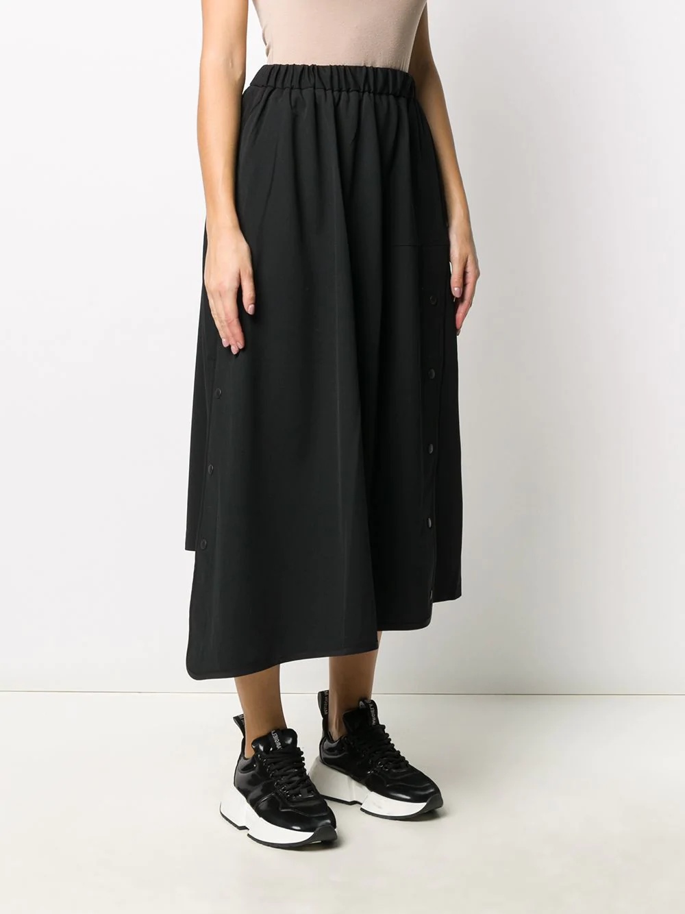 button front A-line skirt - 3