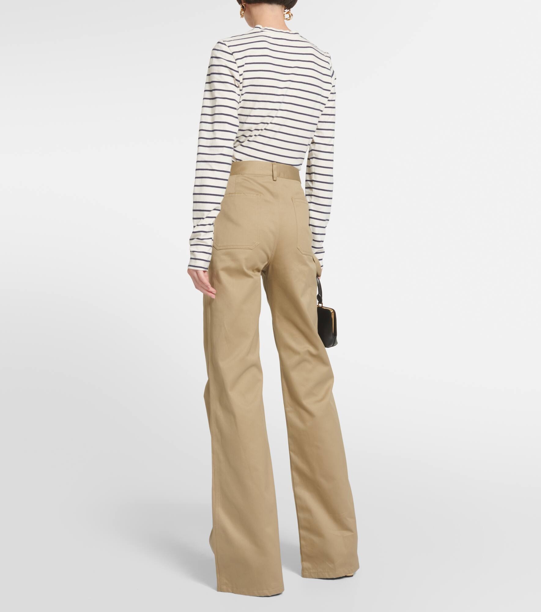 Quentin high-rise cotton flared pants - 3