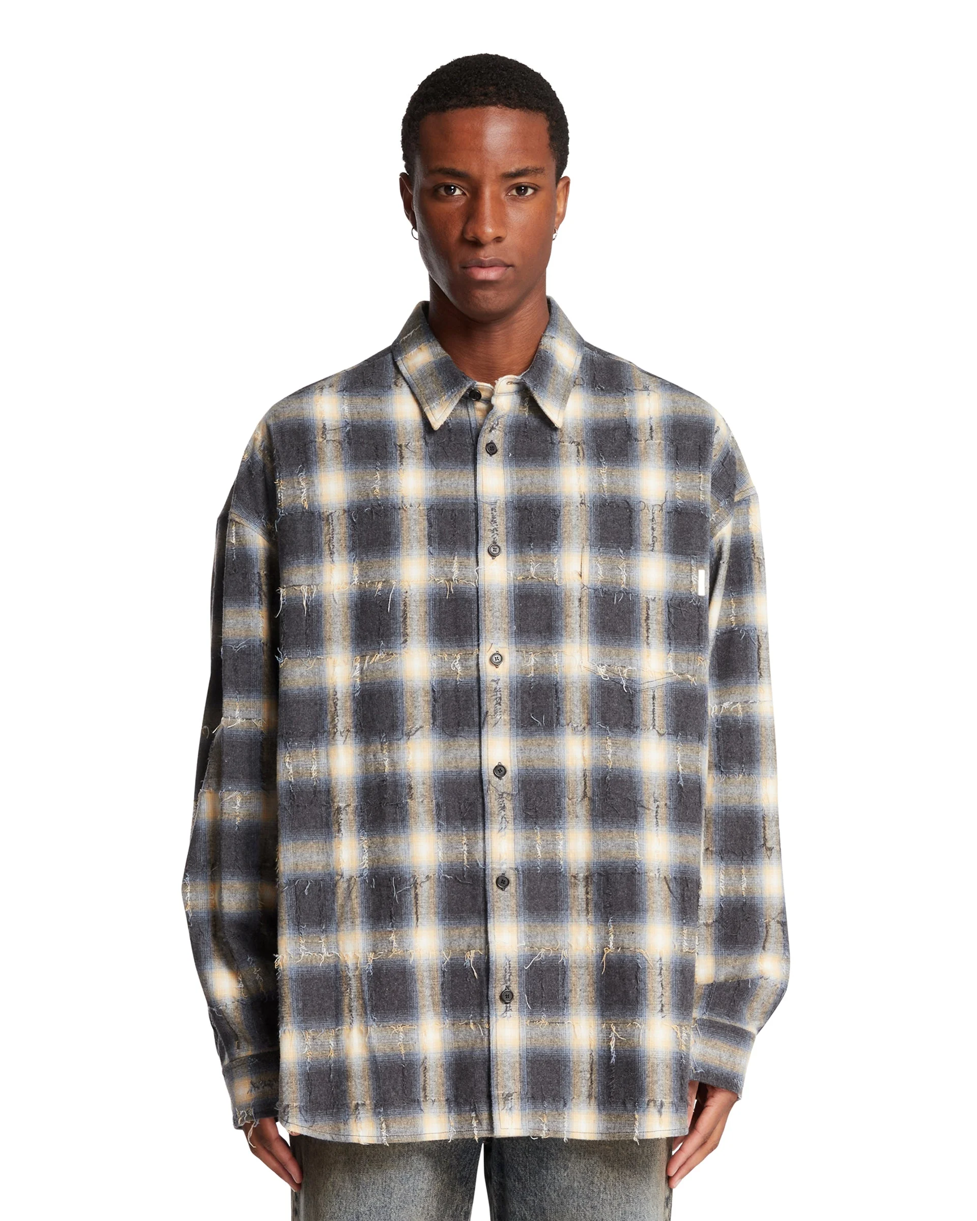 Checkered Shirt with Exposed Seams - 1