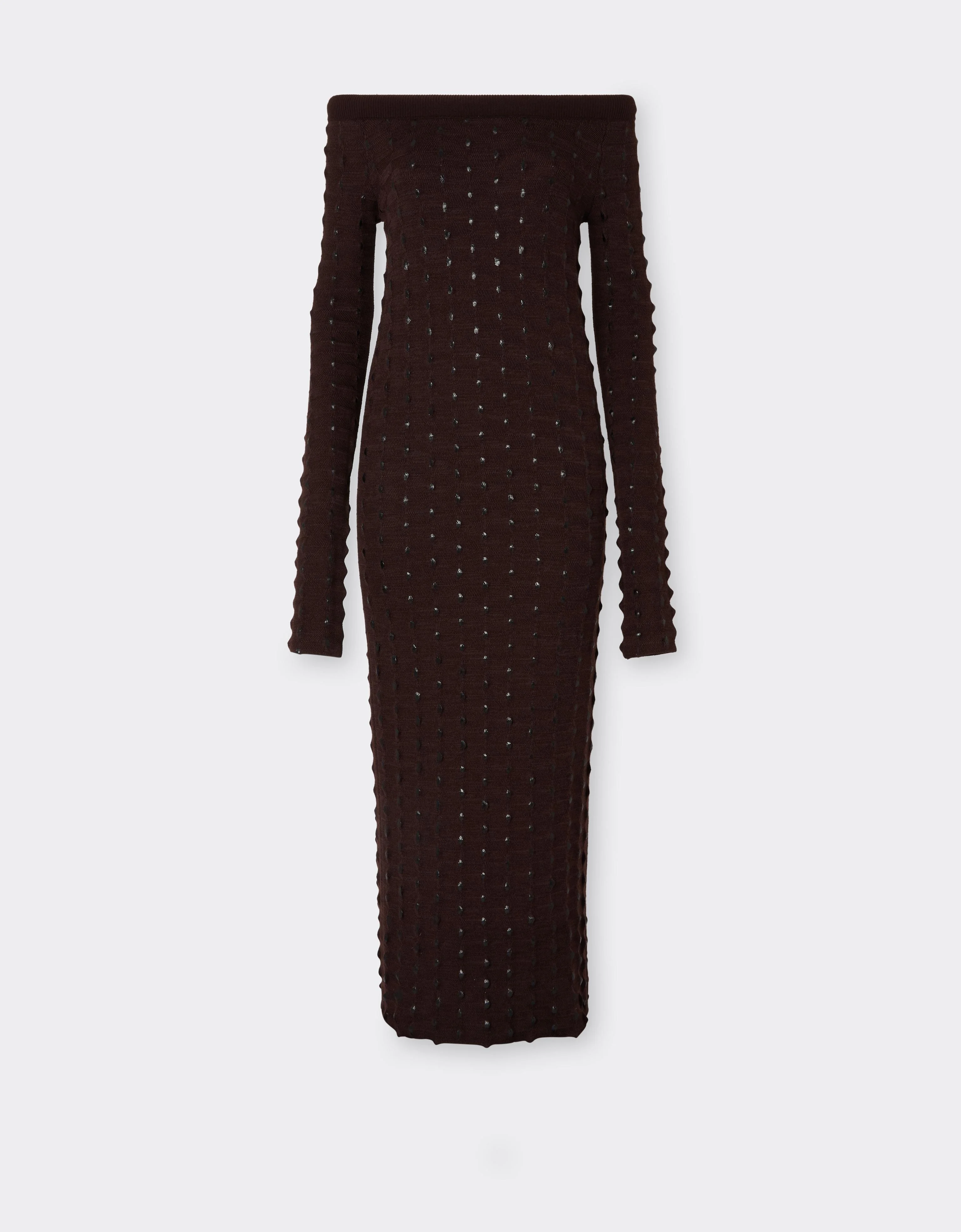 Long Wool and Cotton Dress - 1