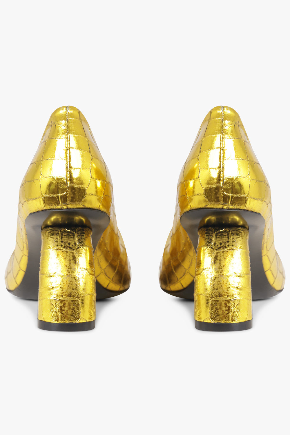 CURVED 75MM HEEL SLIPPER PUMP | GOLD - 5
