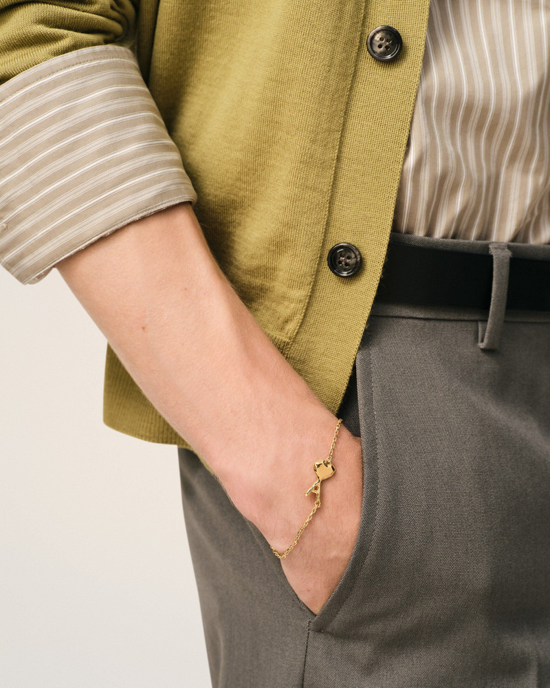 AMI Paris GOLD BRASS THIN HAMMERED AMI DE COEUR BRACELET outlook