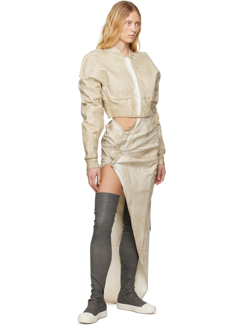 Rick Owens DRKSHDW Beige Hollywood Soft Edfu Denim Maxi Skirt outlook