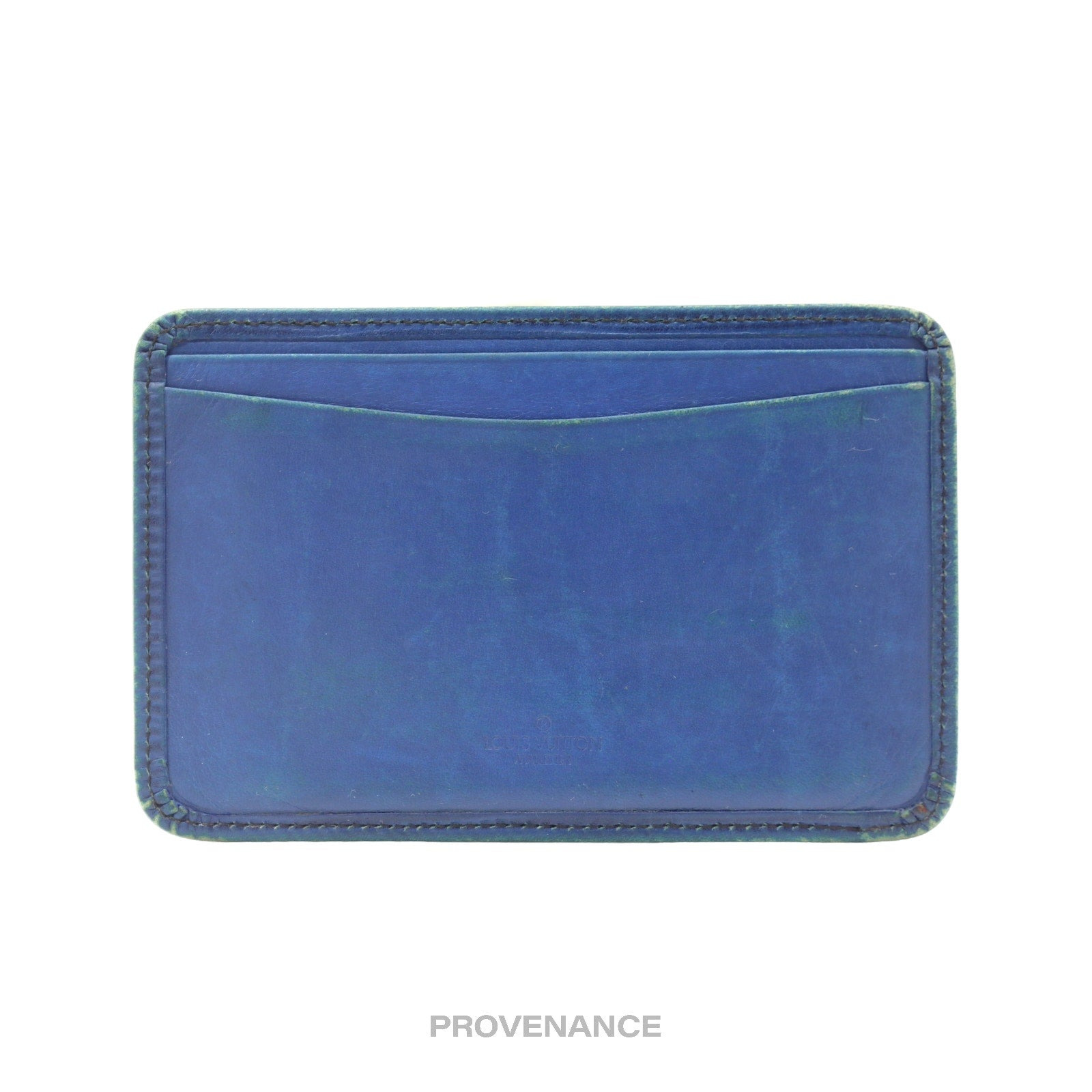 Louis Vuitton "MALLETIER" Card Holder Wallet - Blue Epi - 2