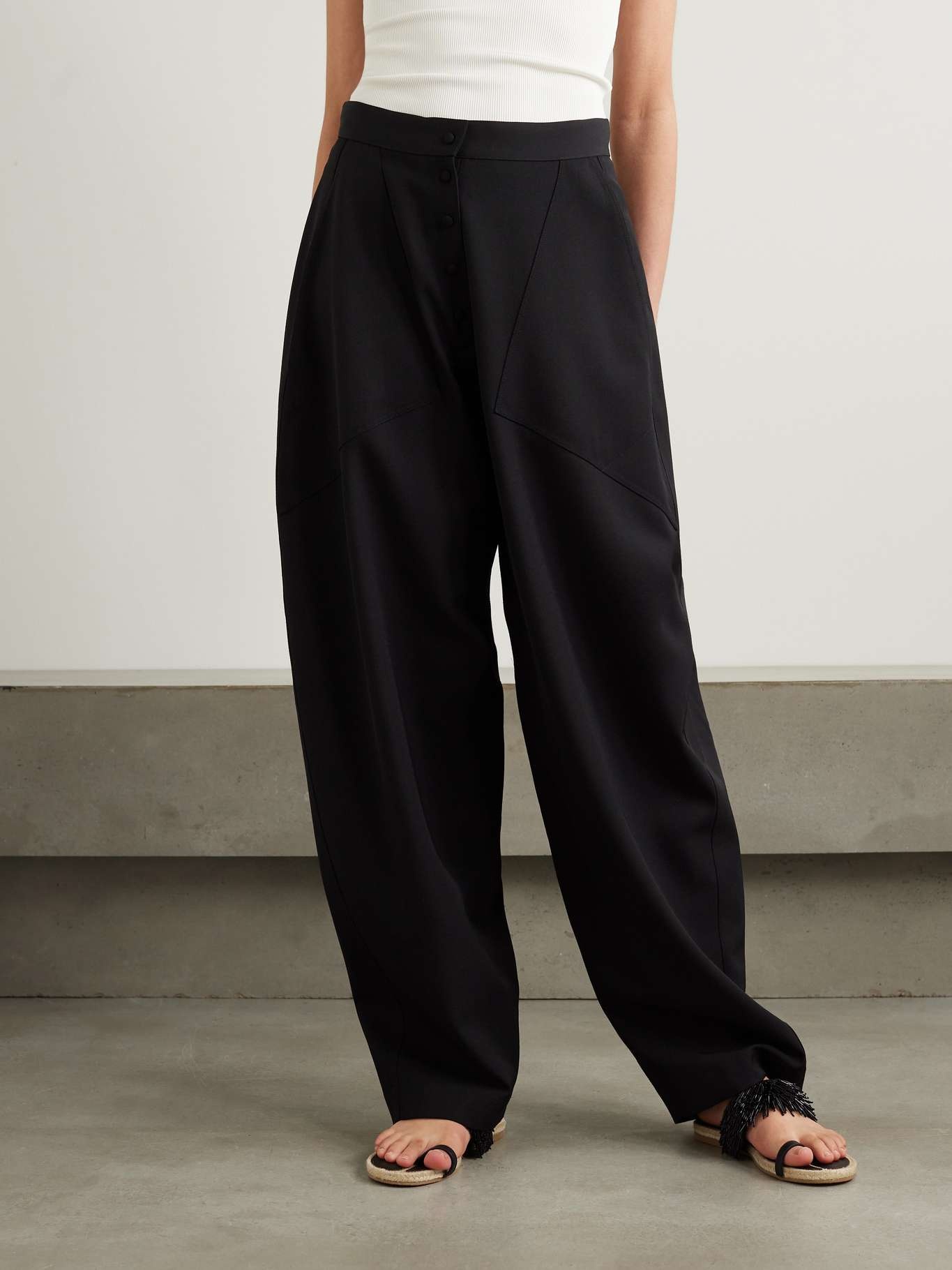 + NET SUSTAIN wool-twill tapered pants - 3