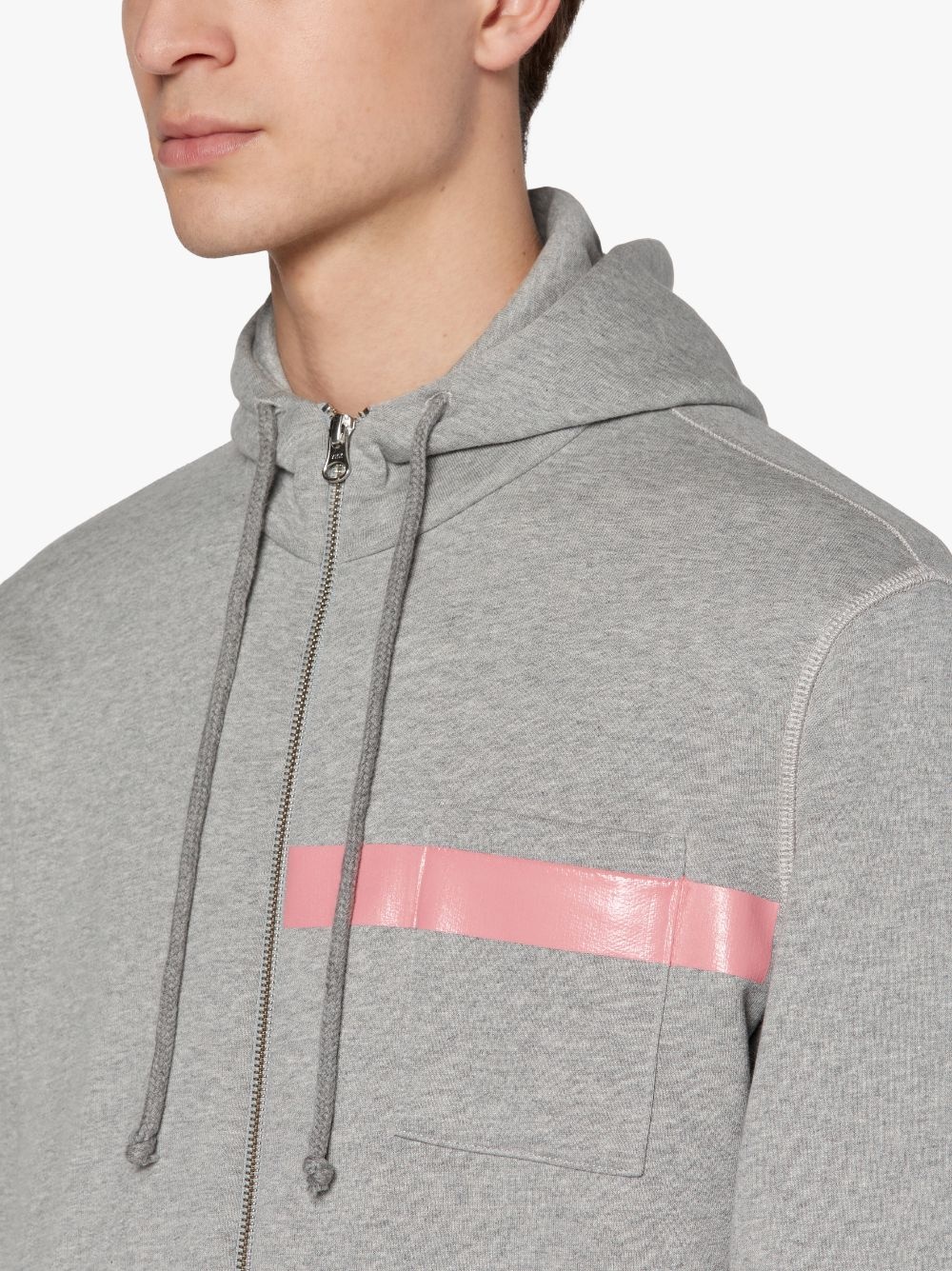 GREY X PINK COTTON HOODED SWEATSHIRT | GJM-208 - 5