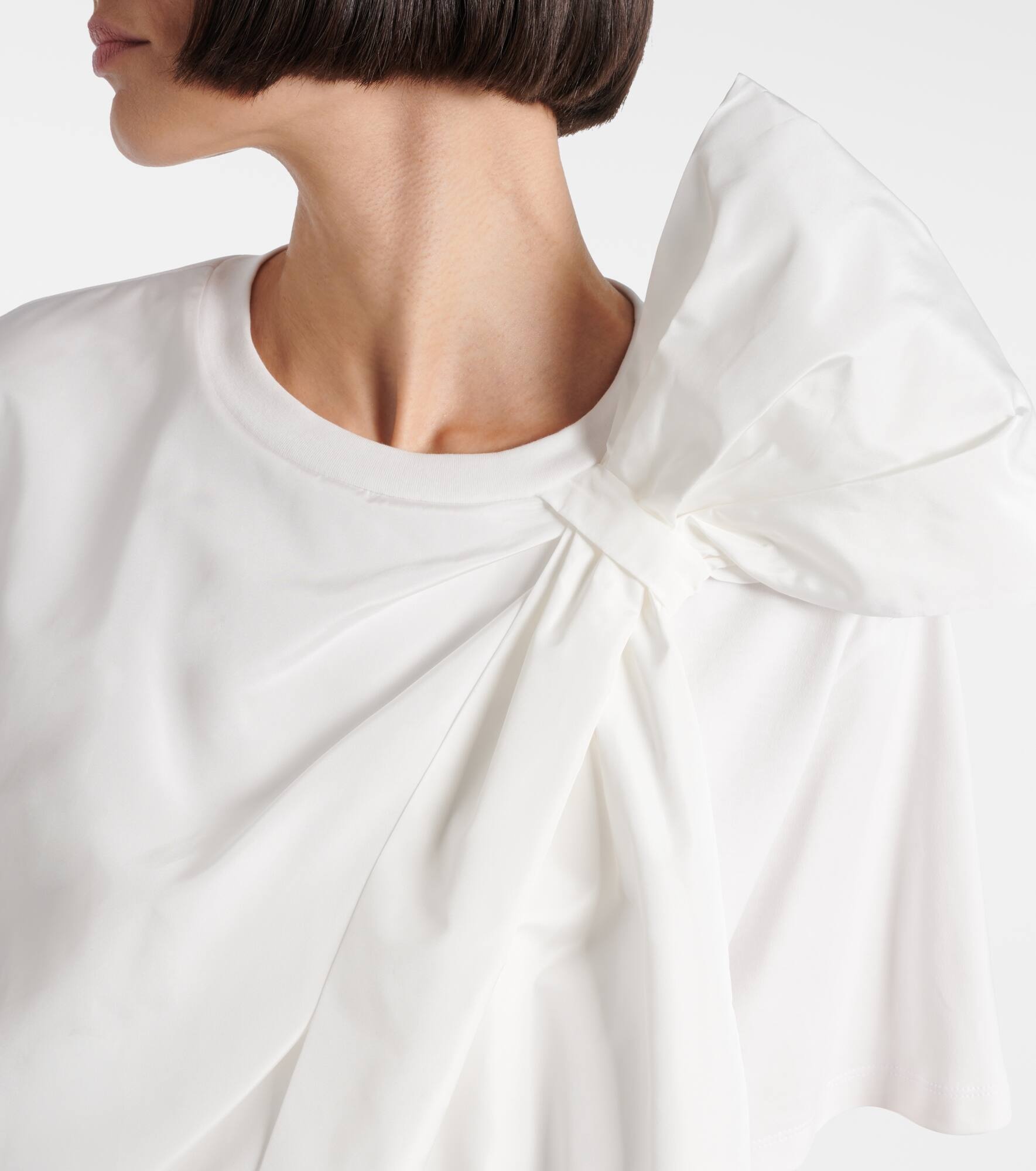 Colle bow-detail cotton jersey T-shirt - 4