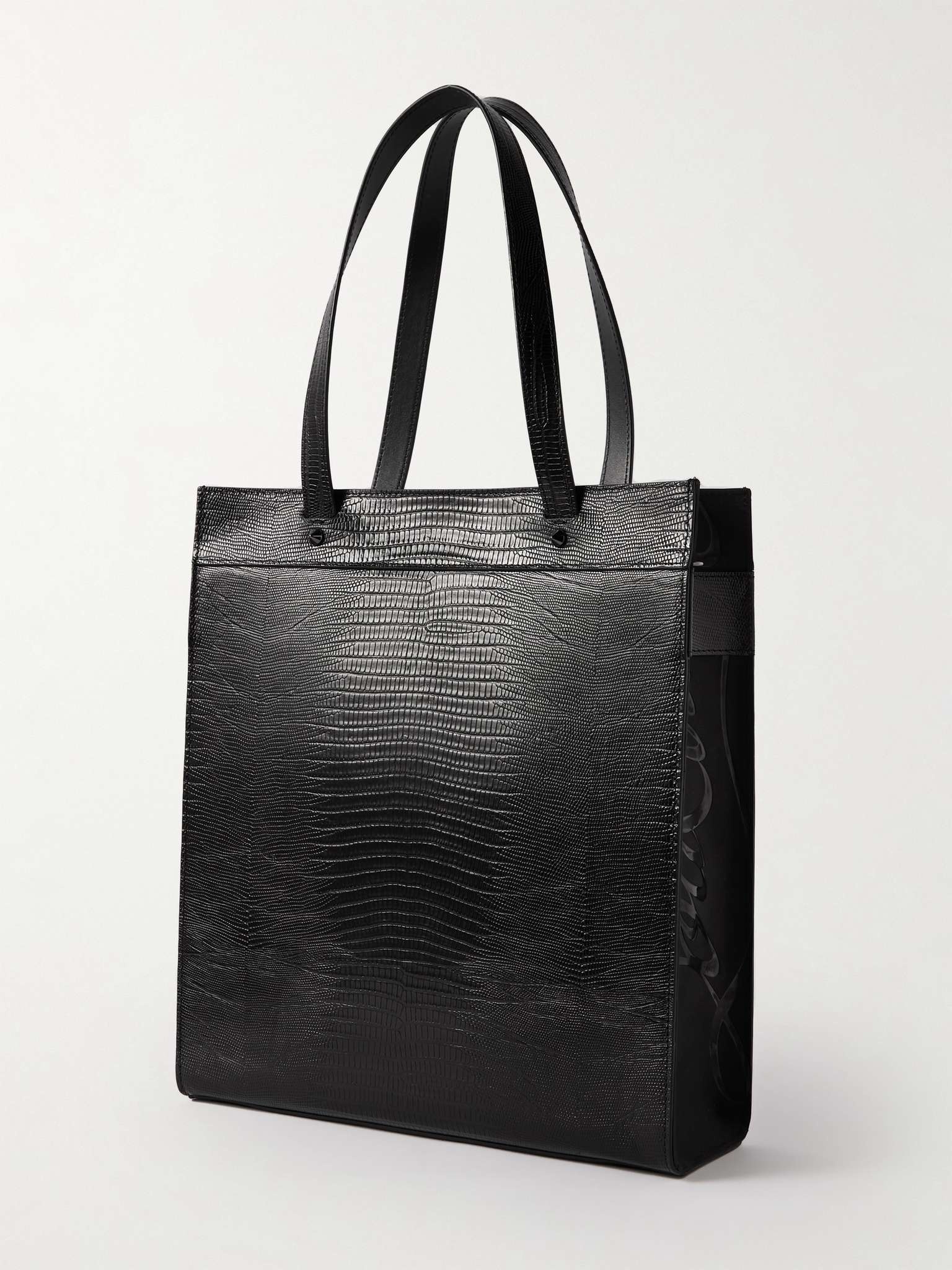 Studded Croc-Effect Leather Tote Bag - 4