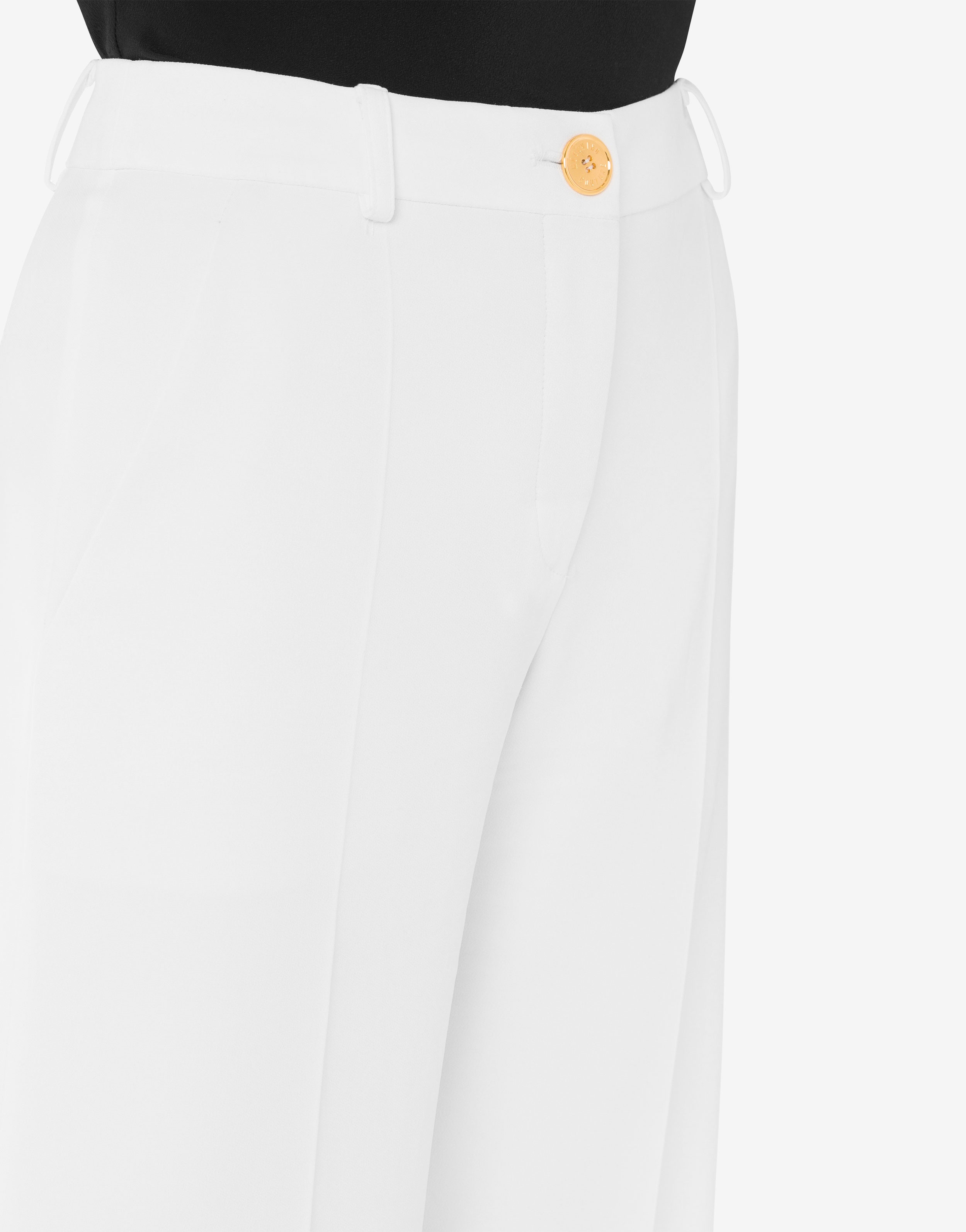 GOLD BUTTON CADY CROPPED TROUSERS - 4