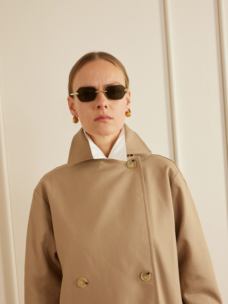 Cartier Panthère De Cartier Rimless Hexagon-frame Gold-tone Sunglasses outlook