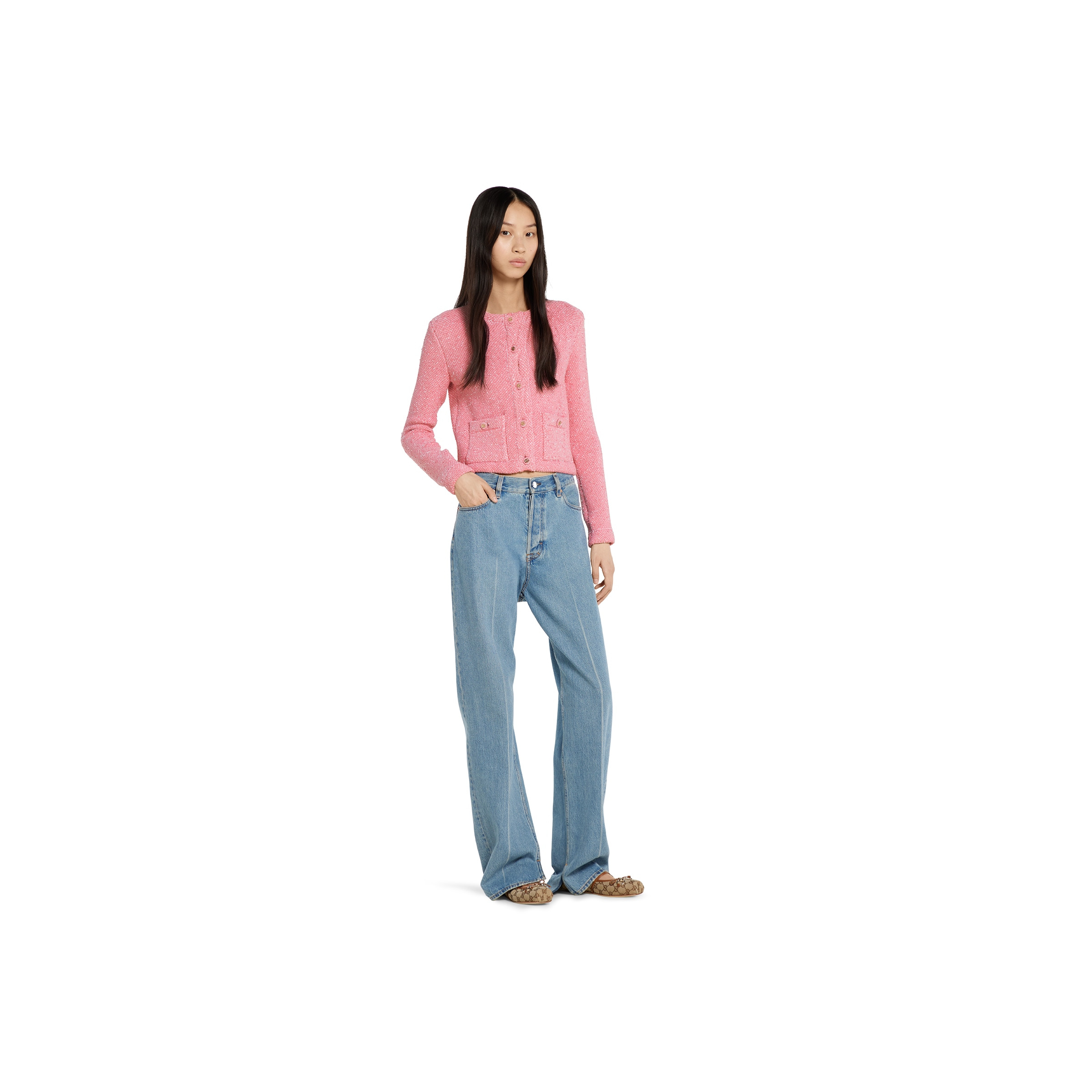 Fine viscose jacquard cardigan - 2