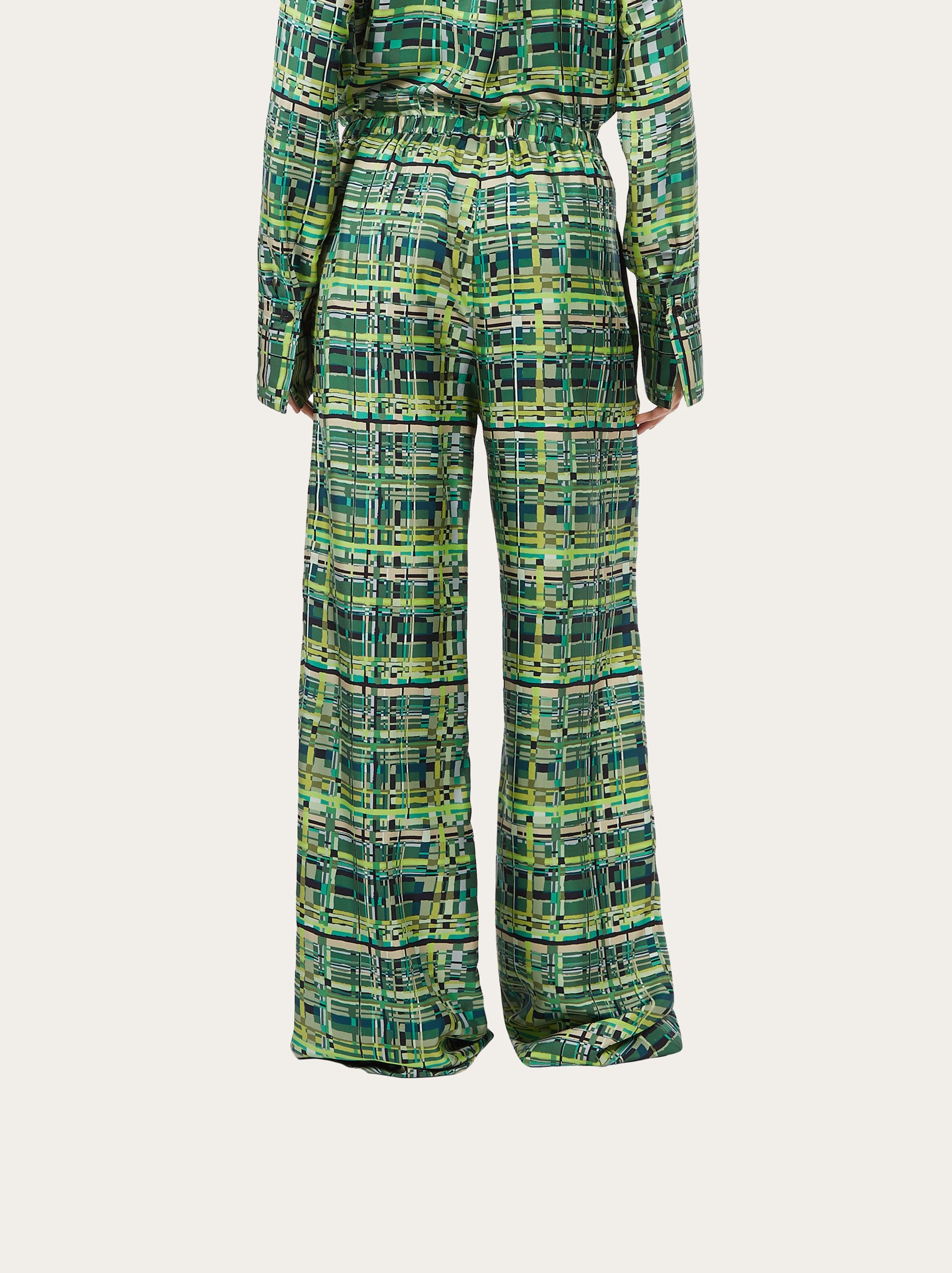 Check print wide leg trouser - 4