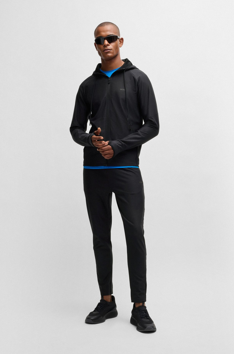 BOSS ACTIVE-STRETCH ZIP-UP HOODIE WITH LOGO DETAIL outlook