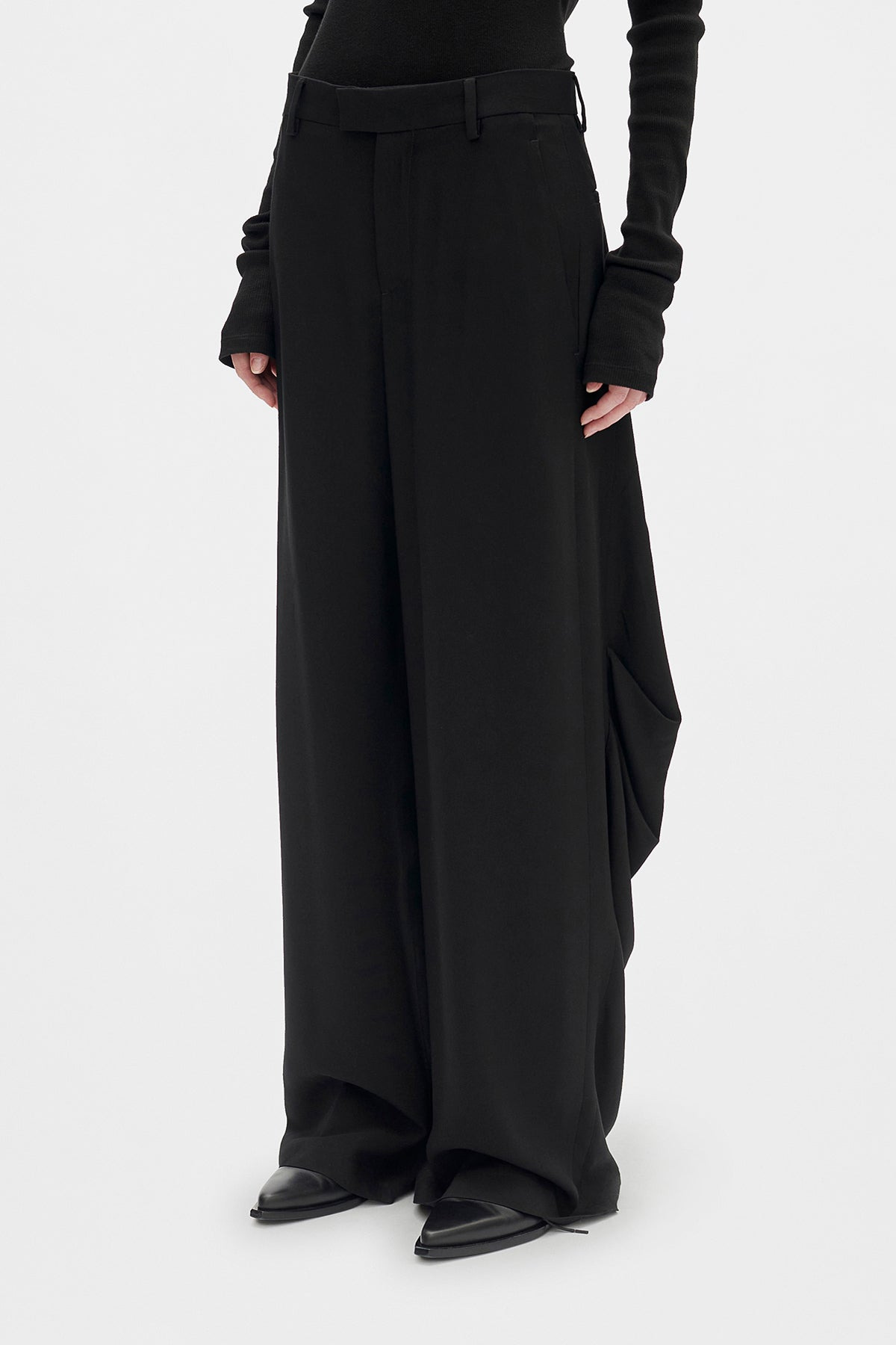 Odeta Draped Comfort Trousers - 2