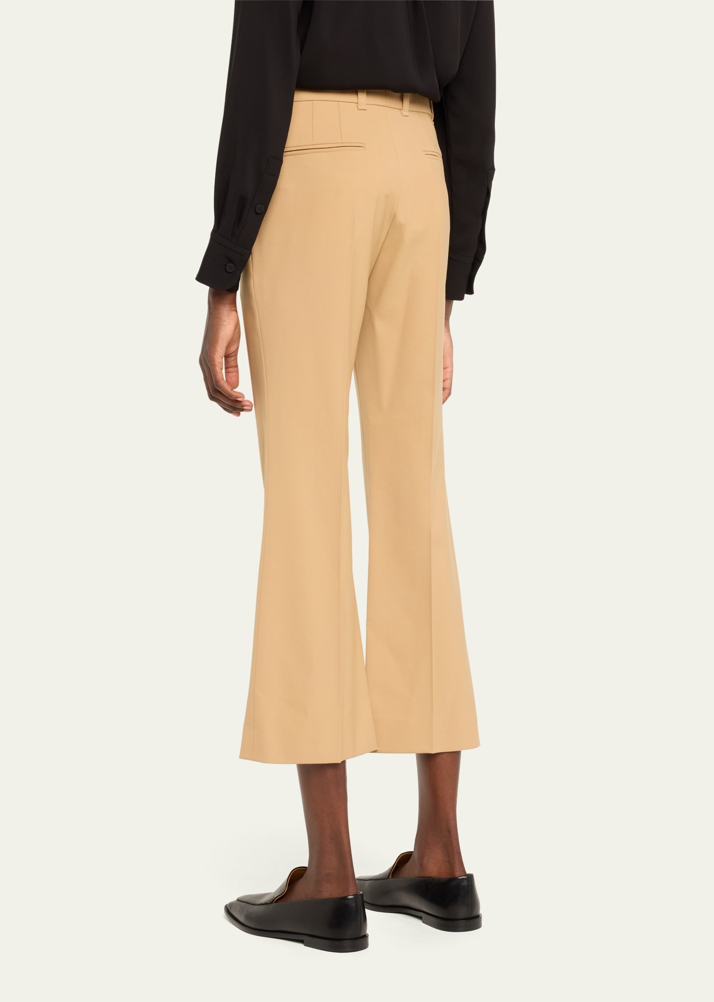 Flare Stretch Wool Crop Trousers - 3
