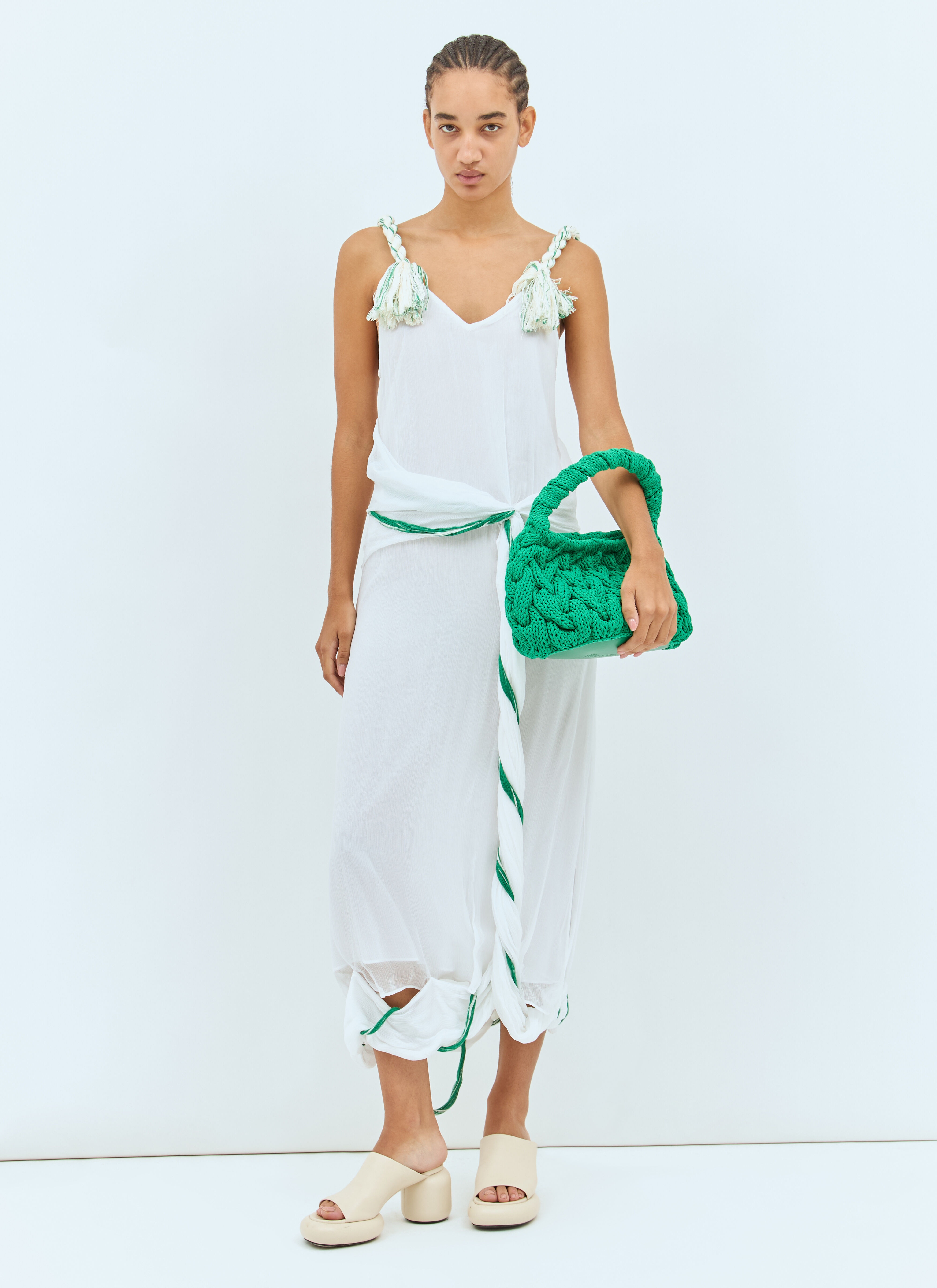 Tassel Strap Twisted Dress - 4