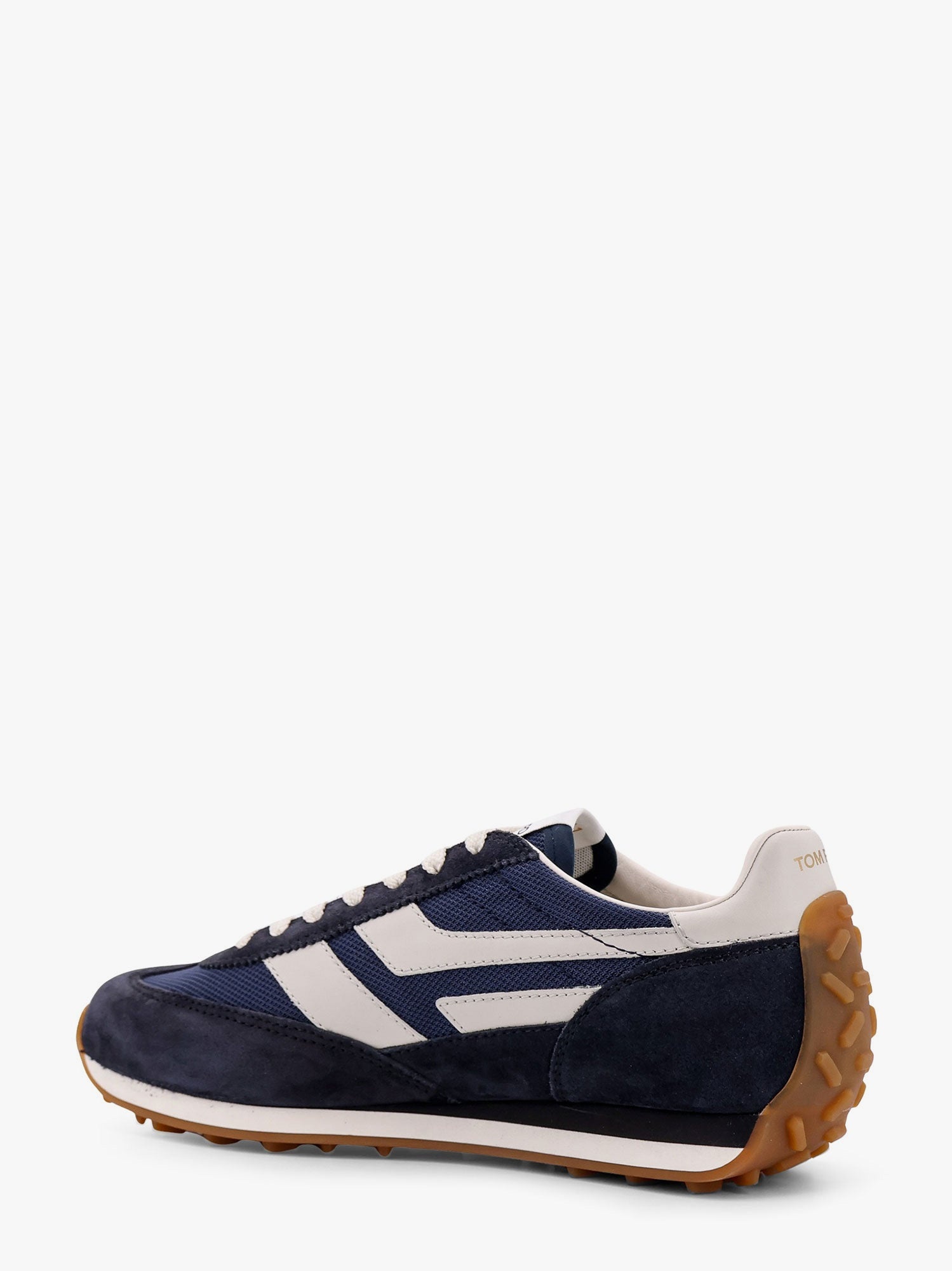 Low-top suede and mesh sneakers - 3