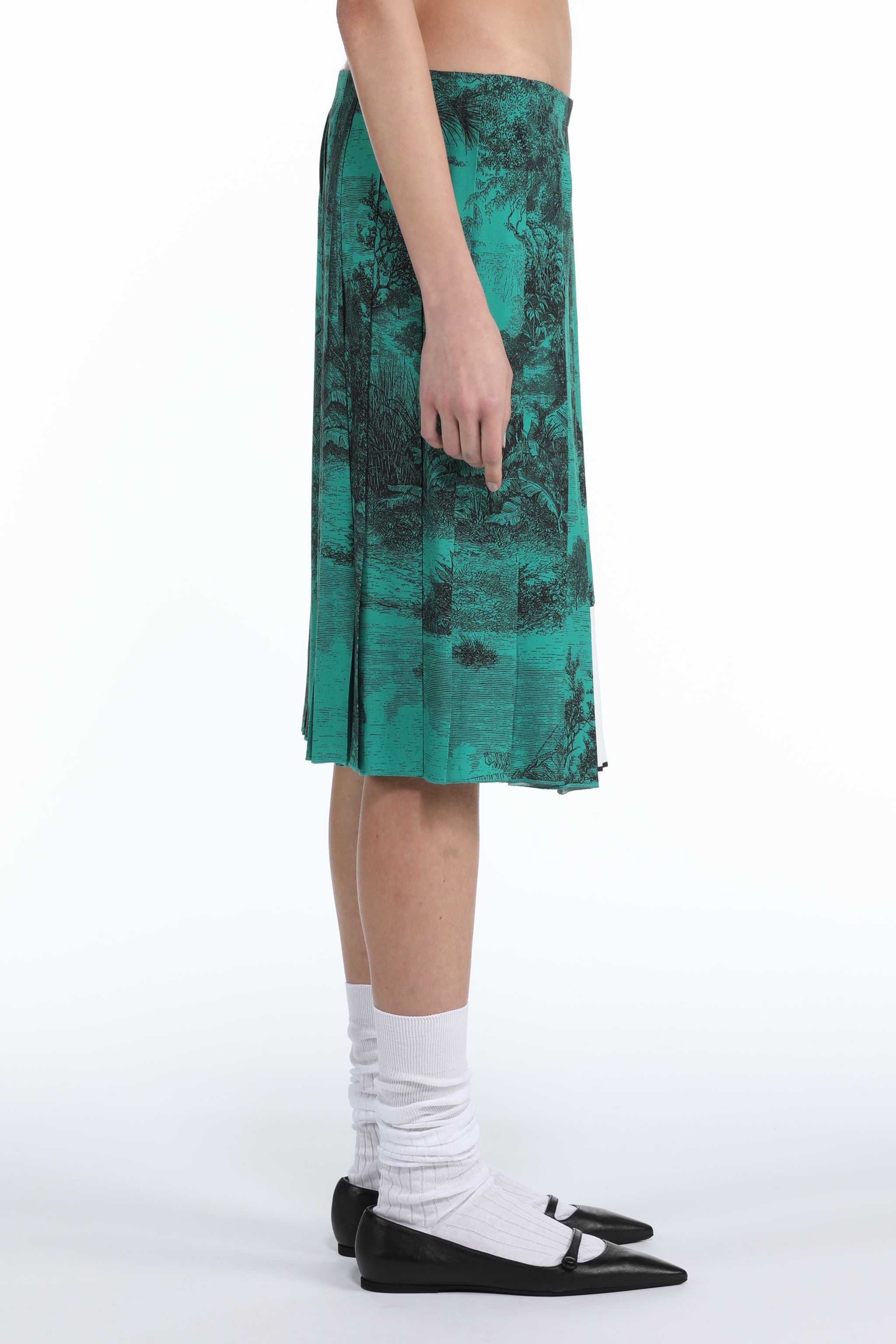 LANDSCAPE-PRINT PLEATED SKIRT - 3