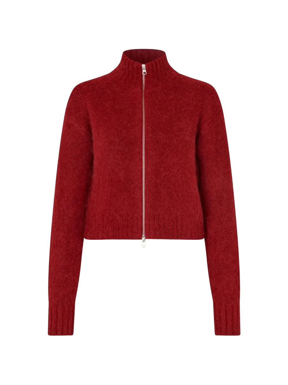 Sajeanne zip-up hig-neck knitted cardigan - 1