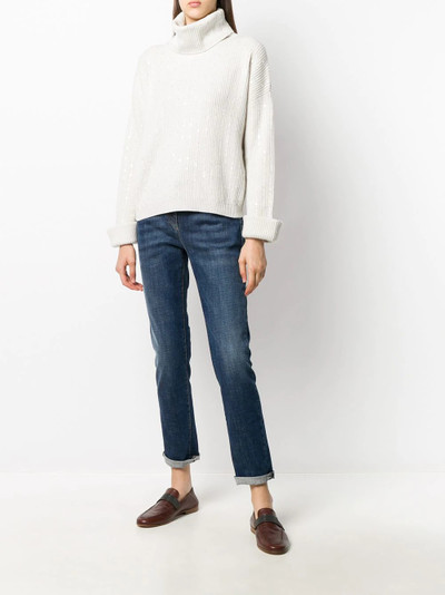 Brunello Cucinelli sequinned roll-neck jumper outlook