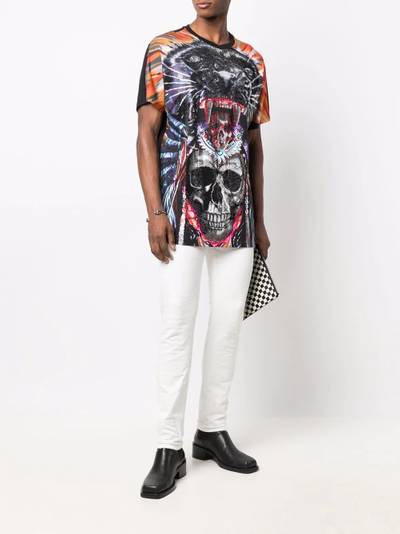 PHILIPP PLEIN crystal-embellished skull print T-shirt outlook