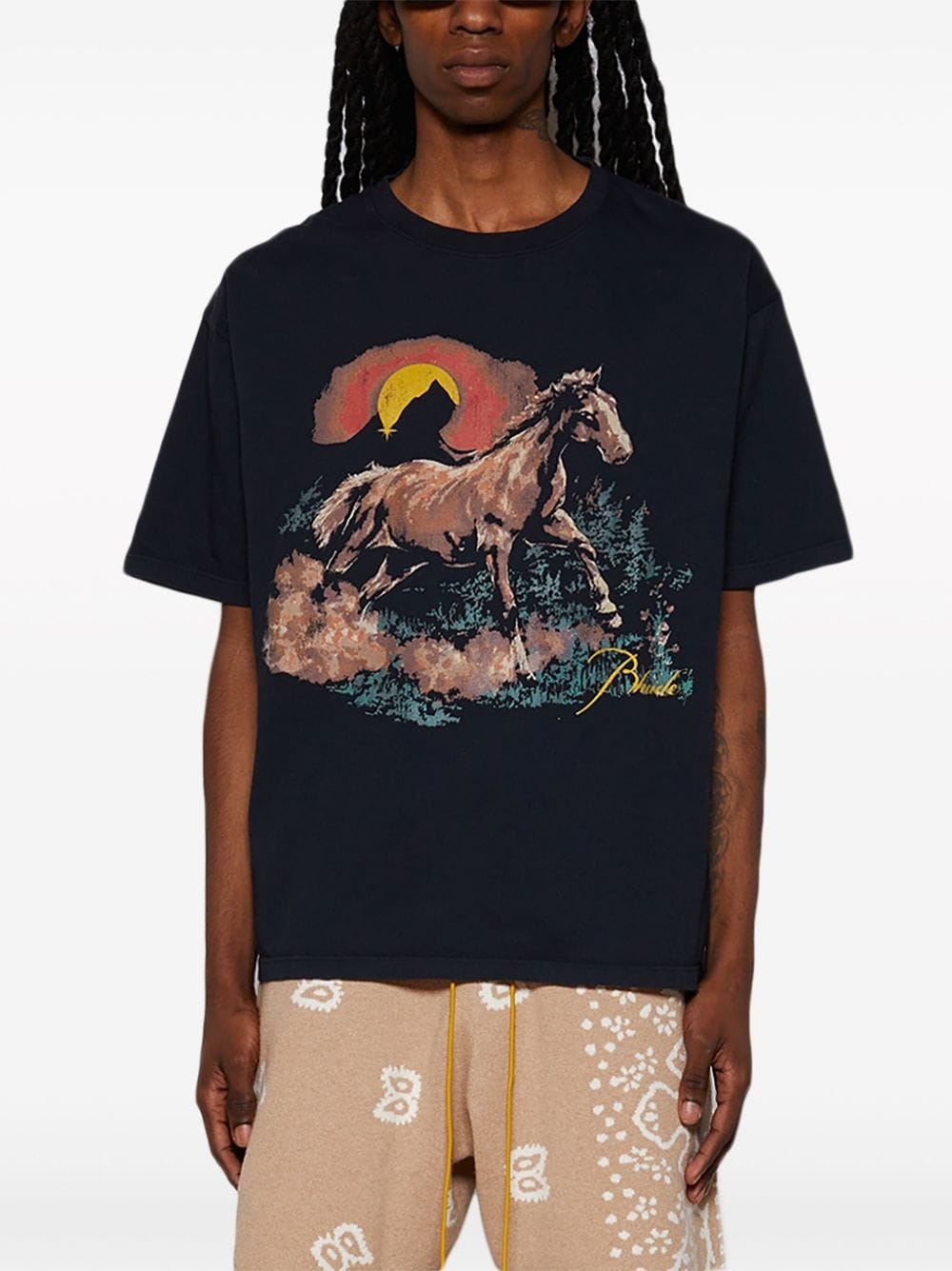Santos graphic-print cotton T-shirt - 3