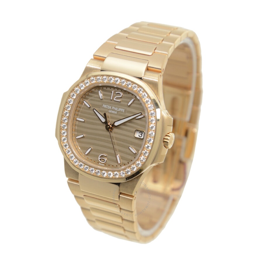 Patek Philippe Nautilus Quartz Diamond Gold Dial Ladies Watch 7010-1R-012 - 4