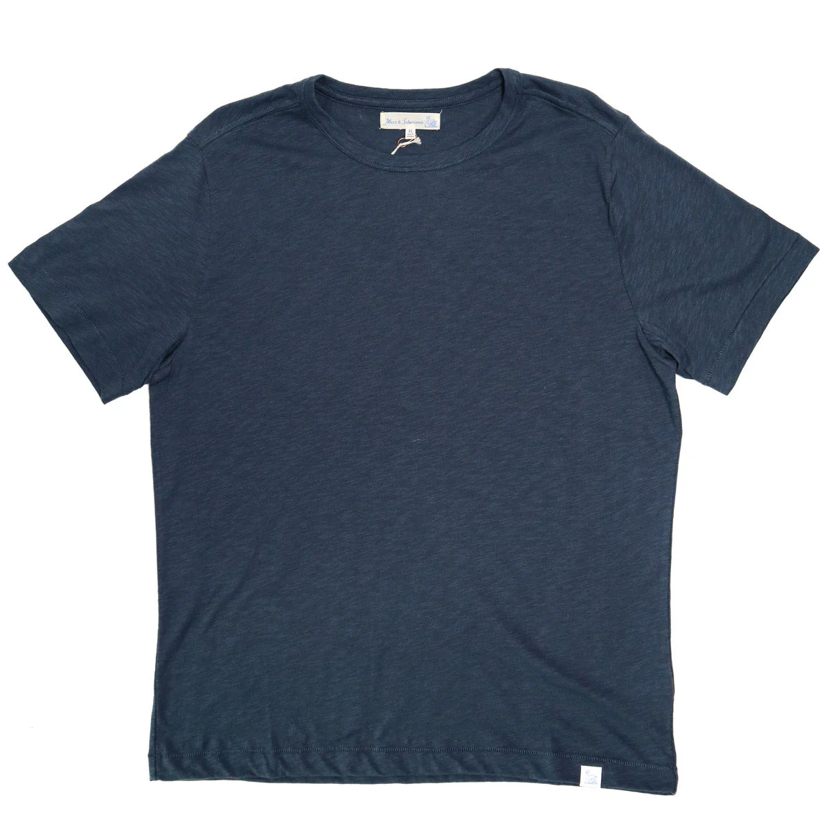 Good Basics SCT04.05 Unisex Short Sleeve Pima Slub Relaxed Fit Tee Denim Blue - 1