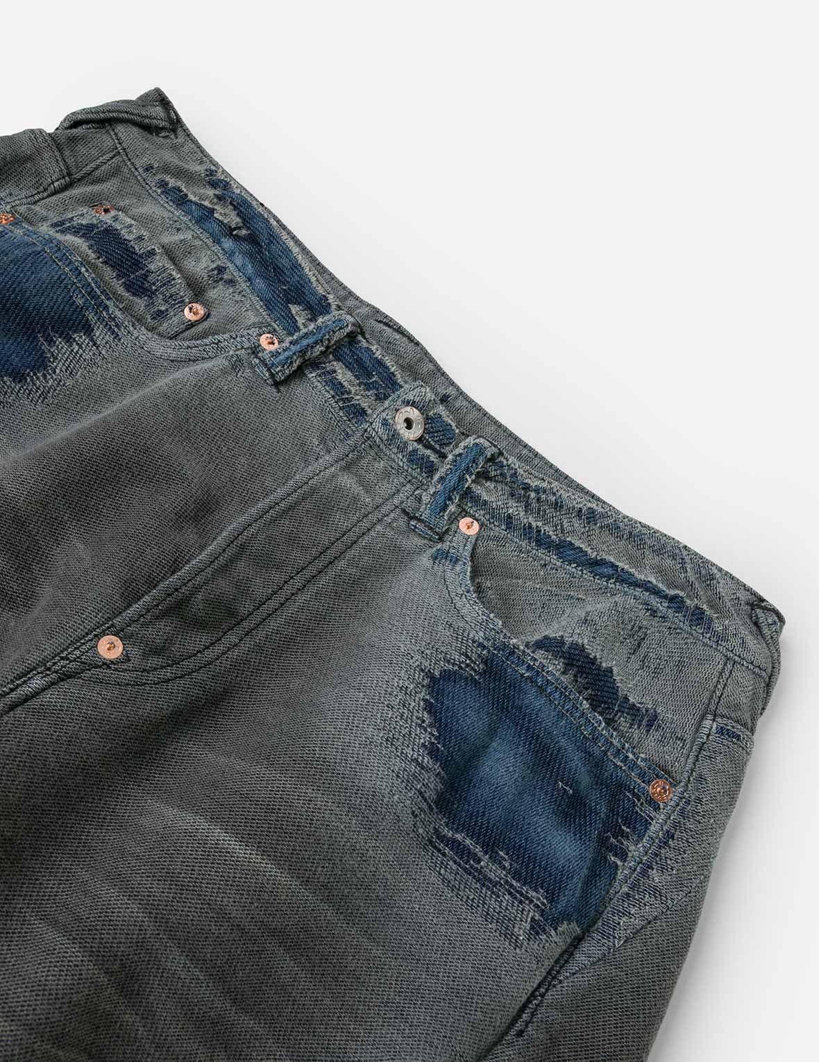 Washed Distressed Seagull Print 3D Cut Jeans - 7