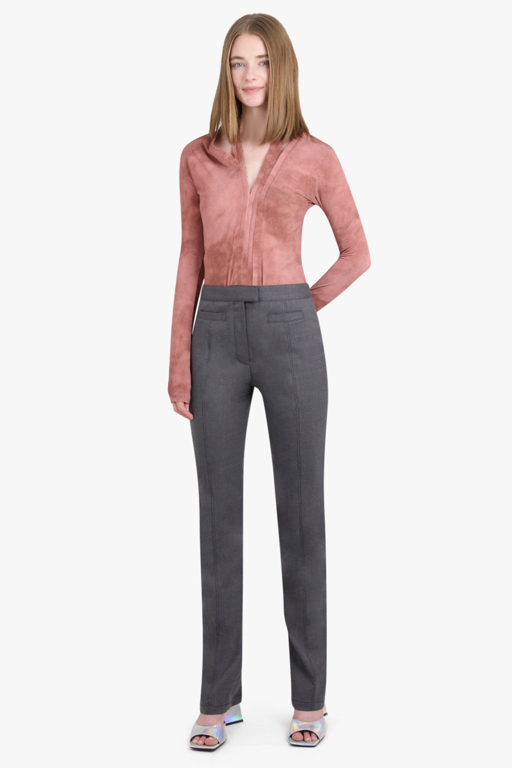 HOOK & EYE V NECK BODYSUIT | CLOUDY PINK - 3