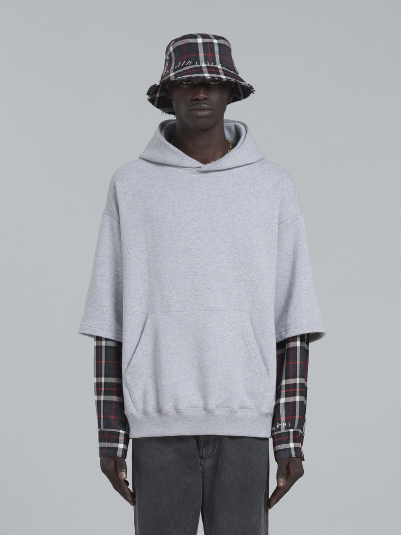Marni LIGHT GREY HOODIE WITH CONTRAST SLEEVES outlook