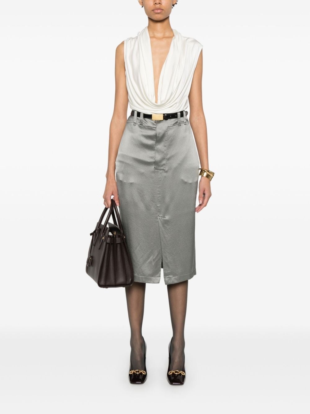 silk midi skirt - 2