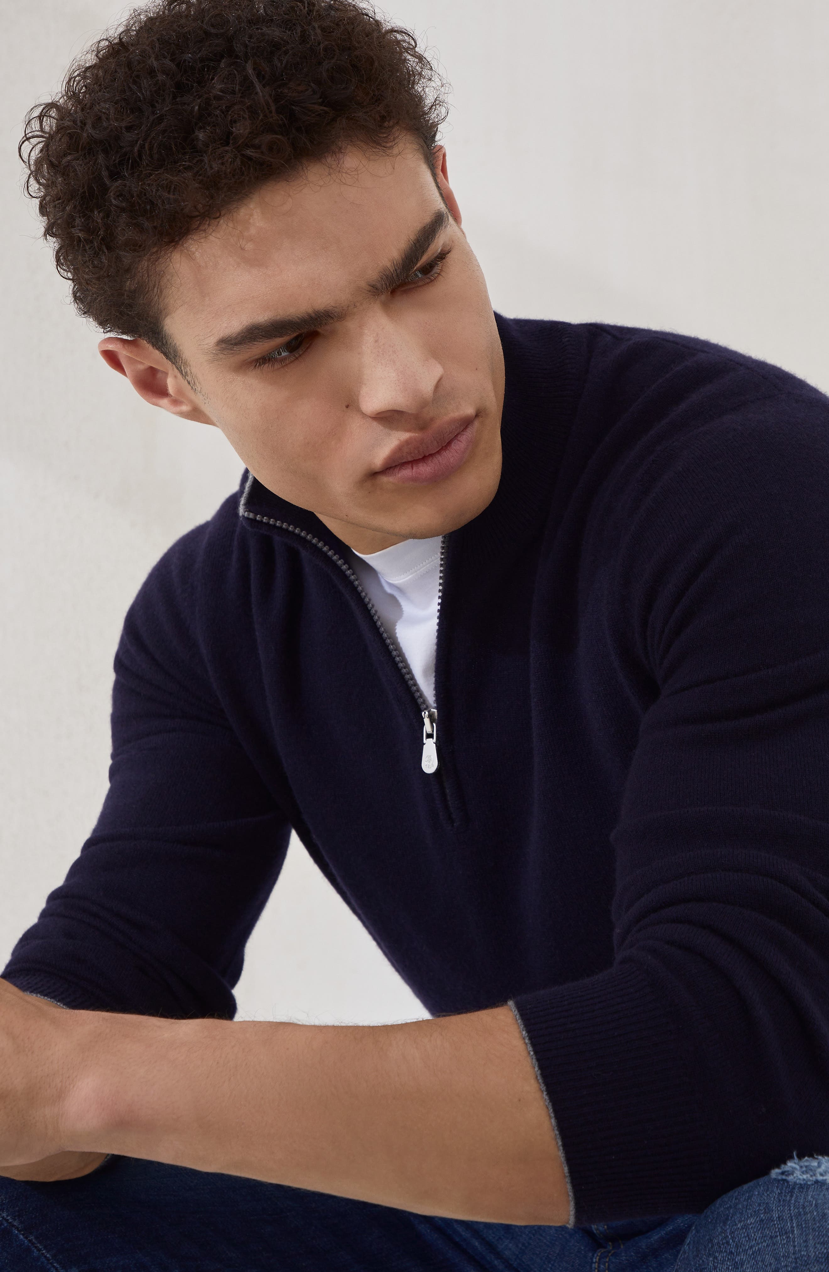 Brunello Cucinelli Cashmere sweater in Navy Blue at Nordstrom - 4