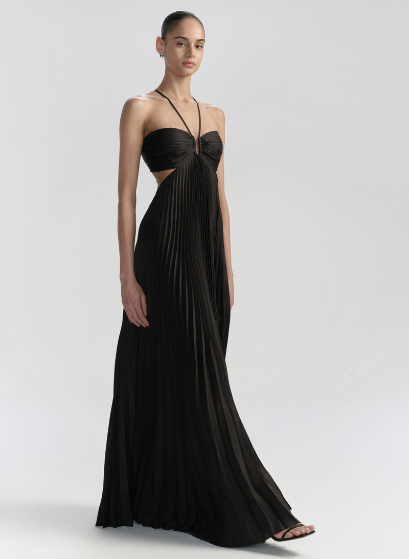 A.L.C. Moira Satin Pleated Maxi Dress outlook