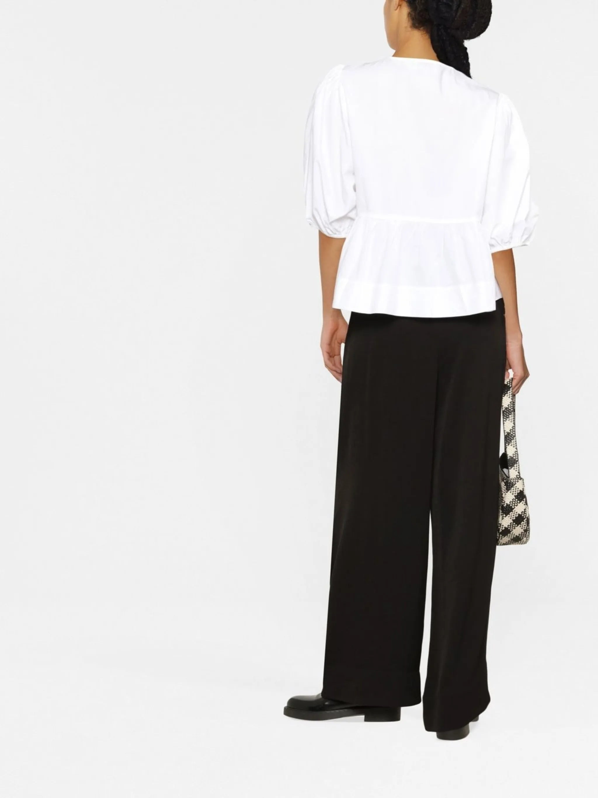 organic-cotton peplum blouse - 4
